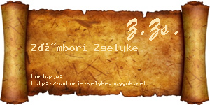 Zámbori Zselyke névjegykártya